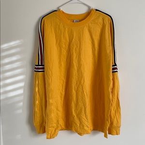 UO Mustard Yellow Striped Long Sleeve Shirt XL